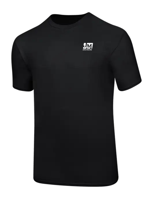 Ring Spun Jet Black 4.5 oz T-Shirt w/Johns Manville Logo