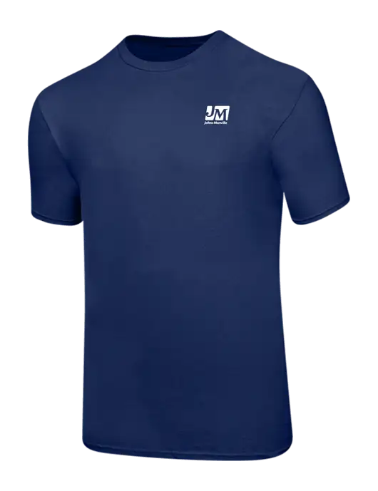 Ring Spun Navy 4.5 oz T-Shirt w/Johns Manville Logo