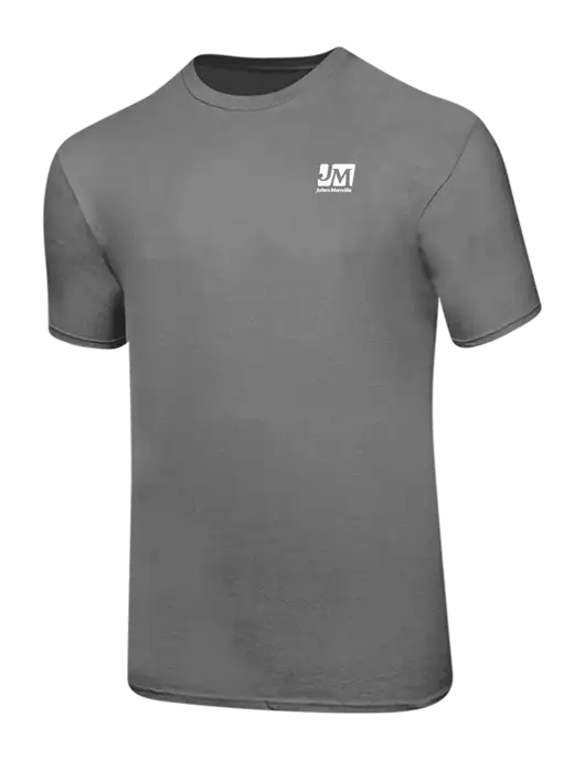 Ring Spun Medium Grey 4.5 oz T-Shirt w/Johns Manville Logo
