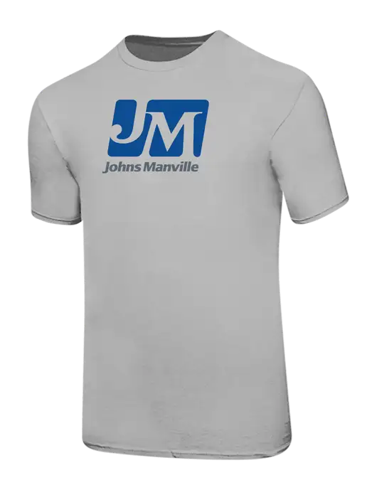 Ring Spun Silver 4.5 oz T-Shirt w/Johns Manville Logo