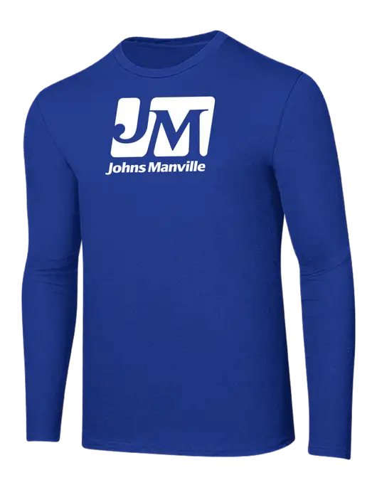 Ring Spun True Royal 4.5 oz Long Sleeve T-Shirt w/Johns Manville Logo