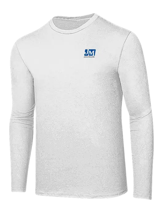 Ring Spun White 4.5 oz Long Sleeve T-Shirt w/Johns Manville Logo