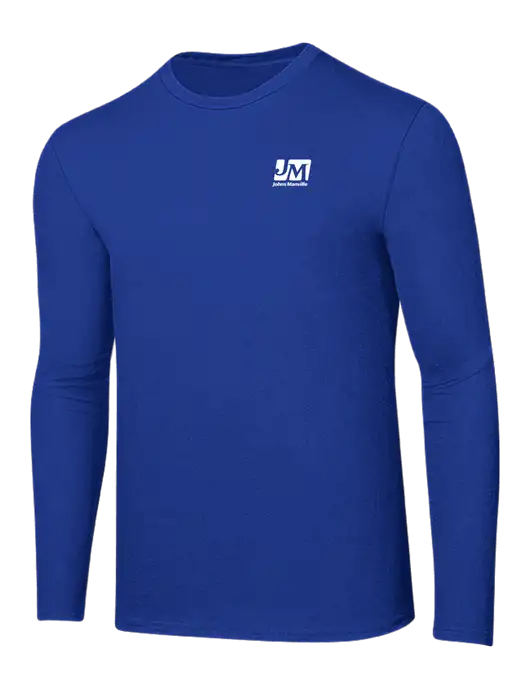 Ring Spun True Royal 4.5 oz Long Sleeve T-Shirt w/Johns Manville Logo