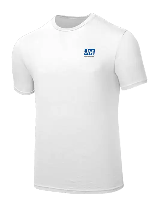 Seriously Soft White T-Shirt w/Johns Manville Logo