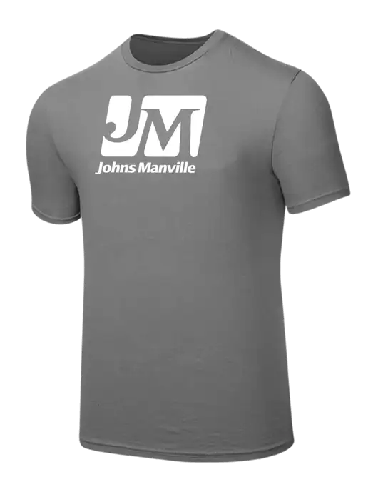 Seriously Soft Medium Grey T-Shirt w/Johns Manville Logo