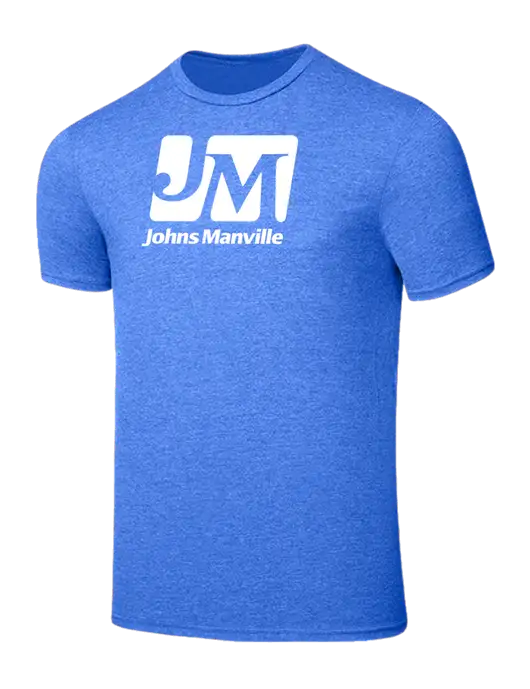 Seriously Soft Heathered Royal T-Shirt w/Johns Manville Logo