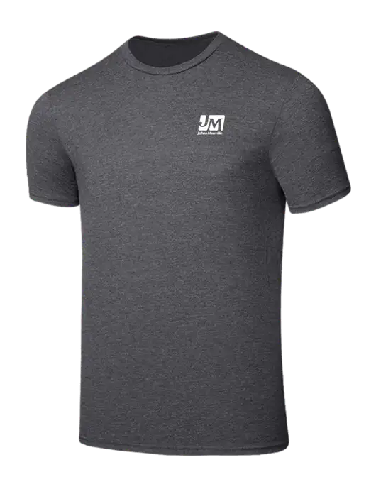 Seriously Soft Heathered Charcoal T-Shirt w/Johns Manville Logo