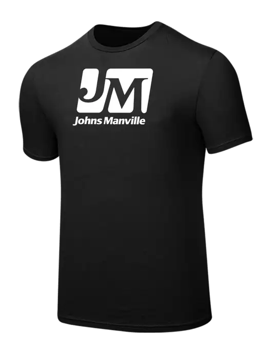 Seriously Soft Black T-Shirt w/Johns Manville Logo