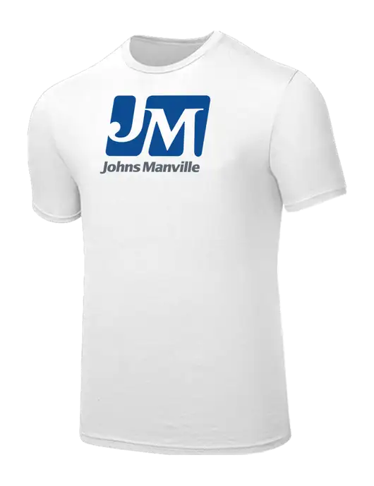 Seriously Soft White T-Shirt w/Johns Manville Logo
