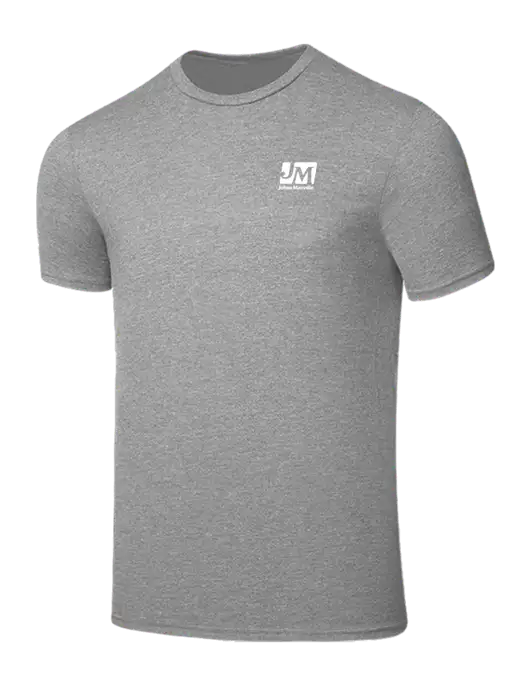 Seriously Soft Light Heather Grey T-Shirt w/Johns Manville Logo