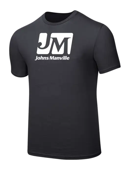 Seriously Soft Charcoal T-Shirt w/Johns Manville Logo
