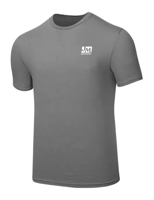 Seriously Soft Medium Grey T-Shirt w/Johns Manville Logo