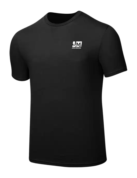 Seriously Soft Black T-Shirt w/Johns Manville Logo
