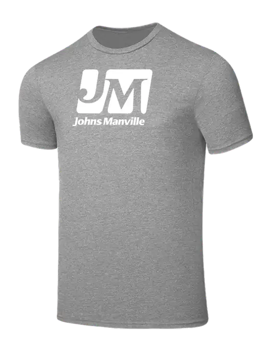 Seriously Soft Light Heather Grey T-Shirt w/Johns Manville Logo