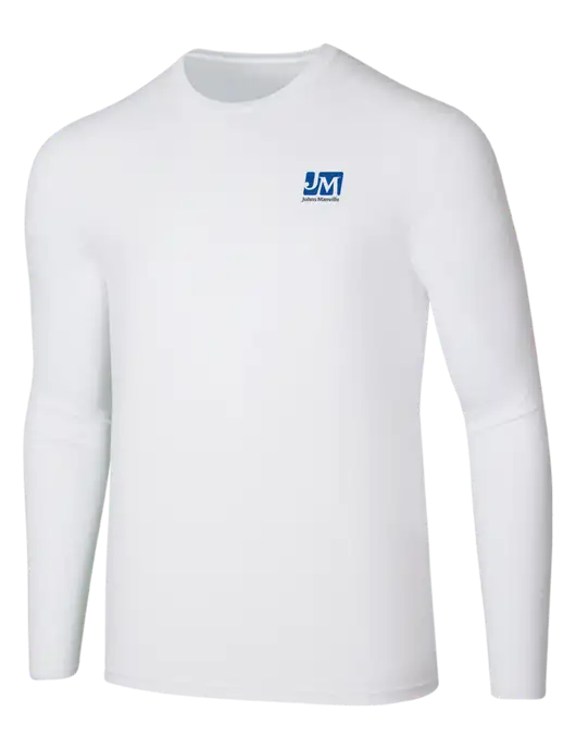 Seriously Soft White Long Sleeve T-Shirt w/Johns Manville Logo
