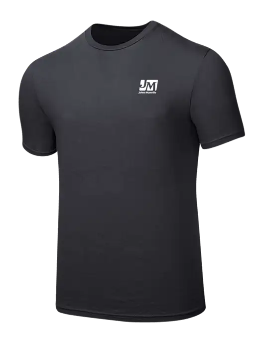 Seriously Soft Charcoal T-Shirt w/Johns Manville Logo
