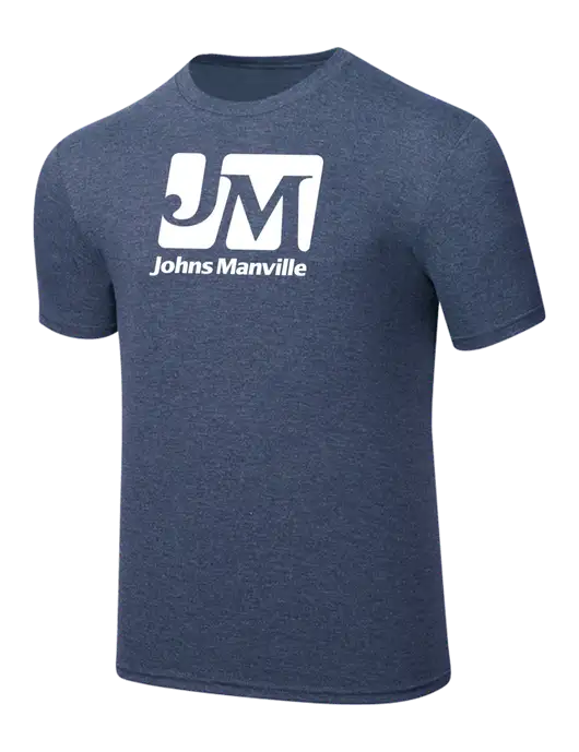 Simply Soft Navy Frost 4.5oz  Poly/Combed Ring Spun Cotton T-Shirt w/Johns Manville Logo