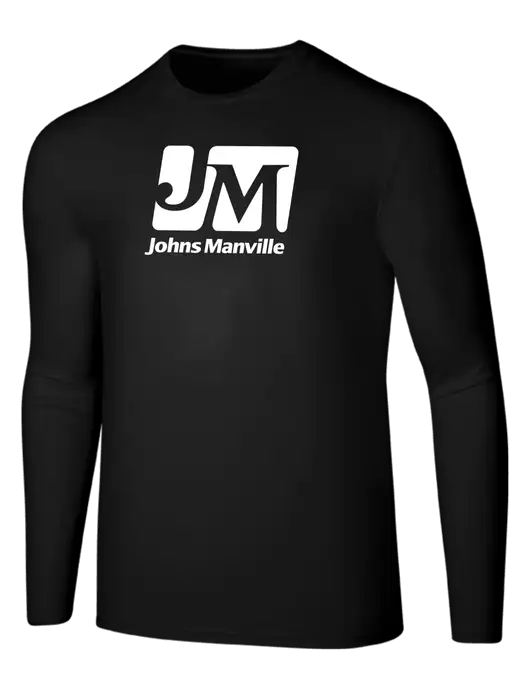 Seriously Soft Black Long Sleeve T-Shirt w/Johns Manville Logo