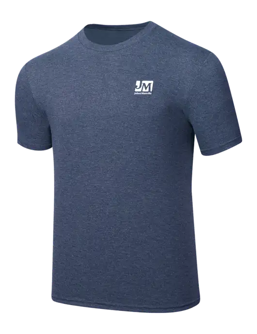 Simply Soft Navy Frost 4.5oz  Poly/Combed Ring Spun Cotton T-Shirt w/Johns Manville Logo
