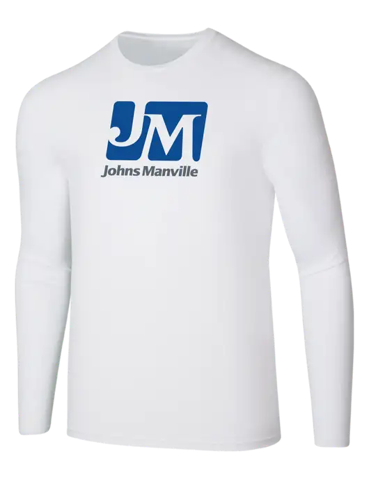 Seriously Soft White Long Sleeve T-Shirt w/Johns Manville Logo