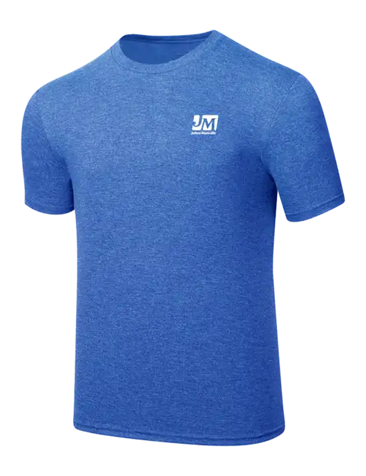 Simply Soft Royal Frost 4.5oz  Poly/Combed Ring Spun Cotton T-Shirt w/Johns Manville Logo