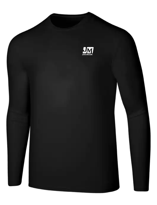 Seriously Soft Black Long Sleeve T-Shirt w/Johns Manville Logo