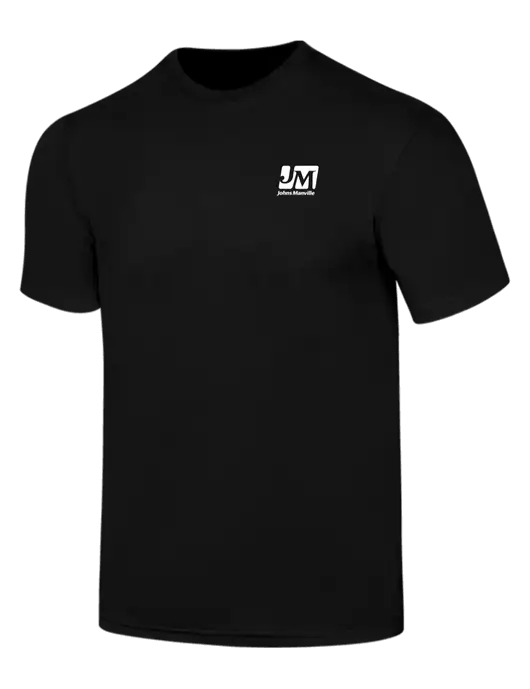 Simply Soft Black 4.5oz  Poly/Combed Ring Spun Cotton T-Shirt w/Johns Manville Logo
