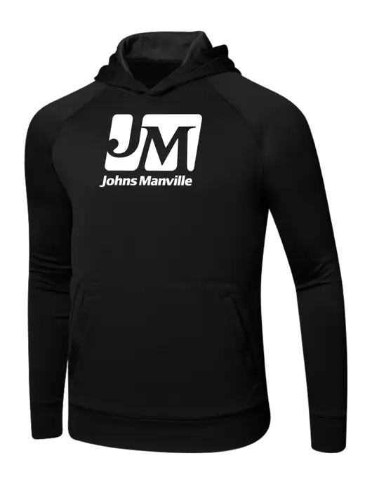 Tech Black Fleece Hooded Sweatshirt w/Johns Manville Logo