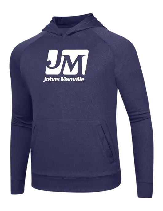 Tech True Navy Fleece Hooded Sweatshirt w/Johns Manville Logo