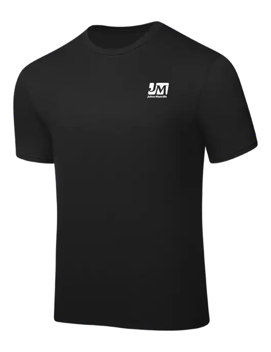 Black PosiCharge Competitor Tee w/Johns Manville Logo