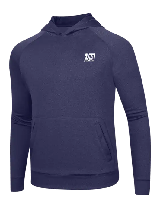 Tech True Navy Fleece Hooded Sweatshirt w/Johns Manville Logo