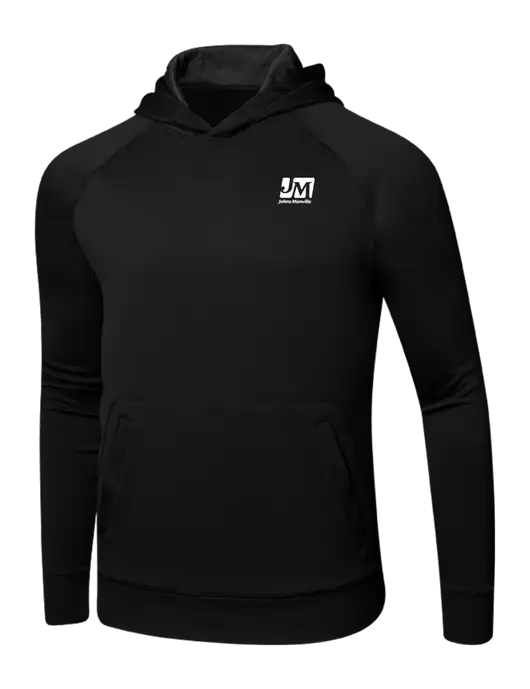 Tech Black Fleece Hooded Sweatshirt w/Johns Manville Logo