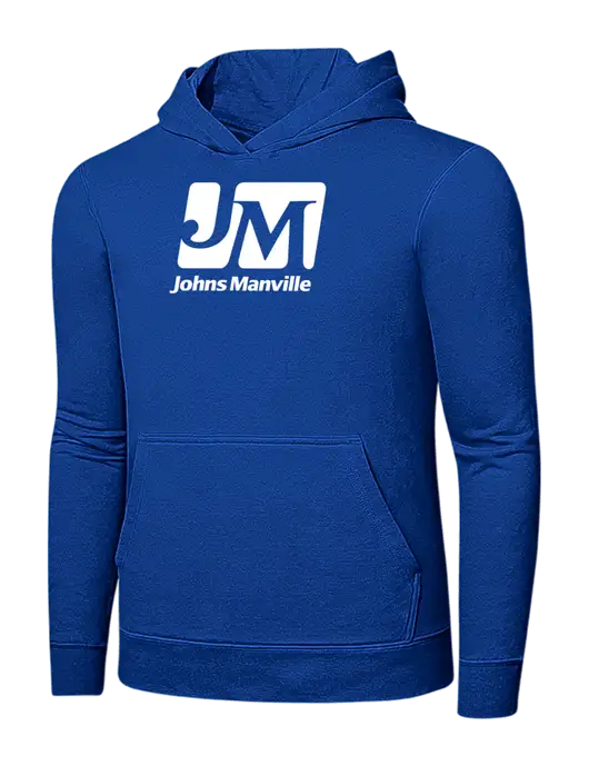 True Royal 7.8 oz Ring Spun Hooded Sweatshirt w/Johns Manville Logo