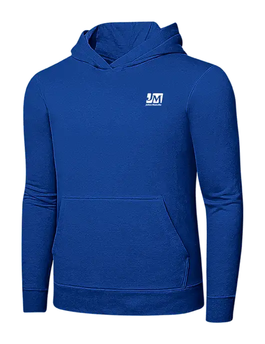 True Royal 7.8 oz Ring Spun Hooded Sweatshirt w/Johns Manville Logo