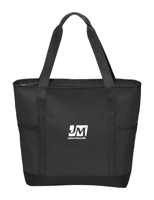 On the Go Black/Black Tote w/Johns Manville Logo