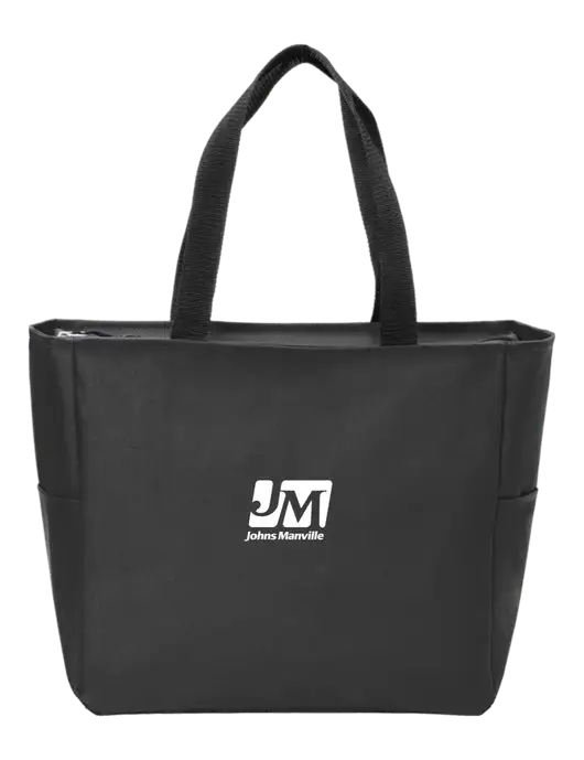 Everyday Black Zip Tote  w/Johns Manville Logo