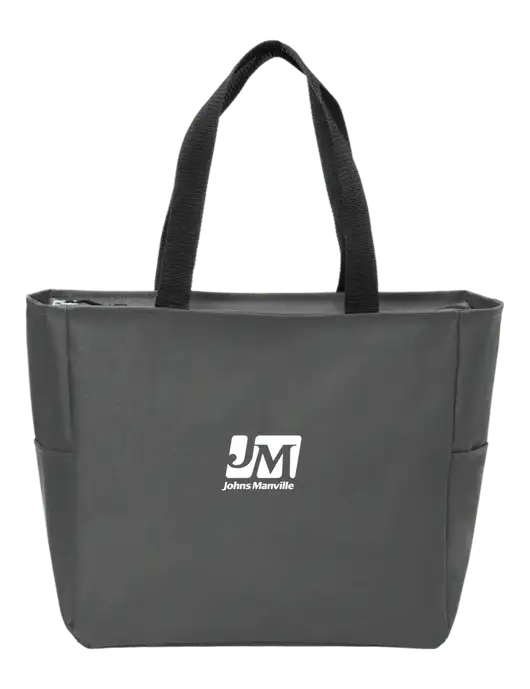 Everyday Charcoal Zip Tote Dark w/Johns Manville Logo