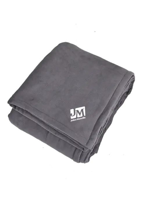 Oversized Graphite Ultra Plush Blanket Graphite w/Johns Manville Logo