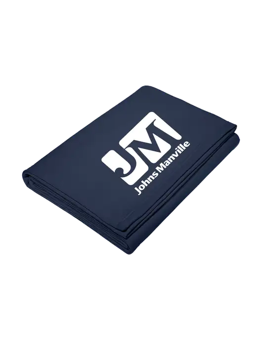 Core Navy Fleece Sweatshirt Blanket w/Johns Manville Logo