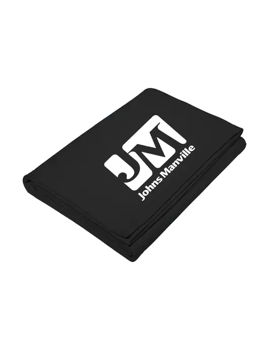 Core Black Fleece Sweatshirt Blanket w/Johns Manville Logo