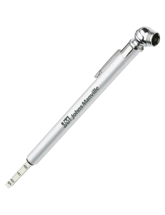 Quick View Silver Tire Gauge w/Johns Manville Logo
