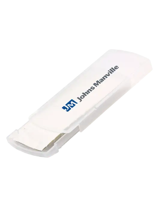 Slide Right Clear Bandage Dispenser w/Johns Manville Logo