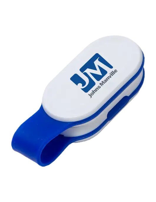 Magna Clip Blue Personal Safety Light w/Johns Manville Logo