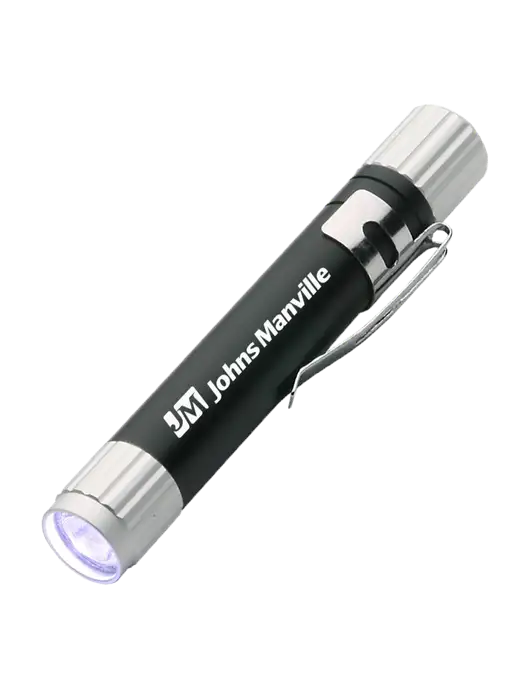 Black Aluminum LED Penlight w/Johns Manville Logo