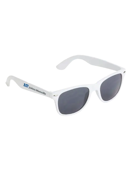 Daytona White Sunglasses w/Johns Manville Logo