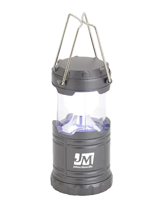 Gunmetal Mini Retro Lantern w/Johns Manville Logo