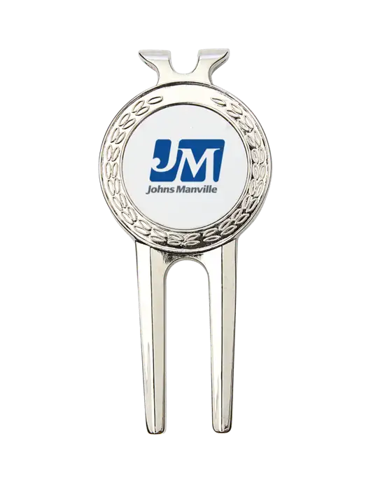 Silver Divot Tool, 1.5 x 3 w/Johns Manville Logo