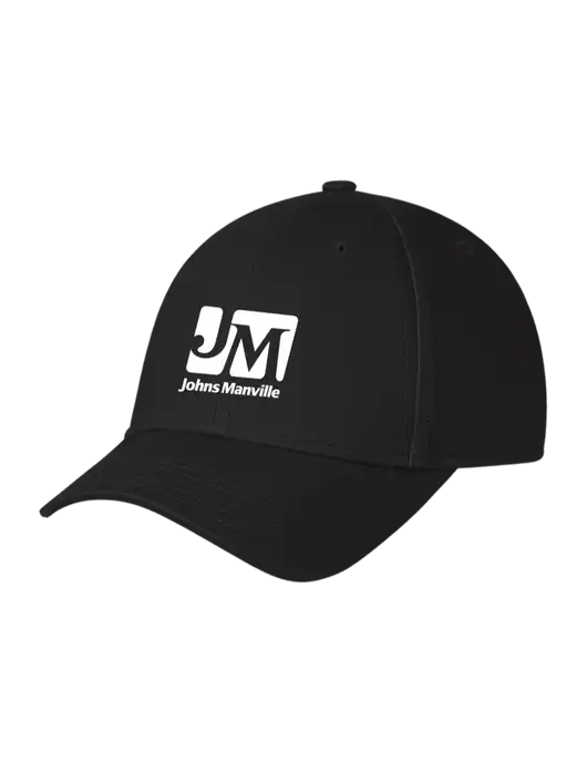 Black Structured Cap Hook & Loop w/Johns Manville Logo