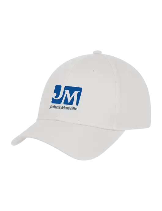 White Structured Cap Hook & Loop w/Johns Manville Logo