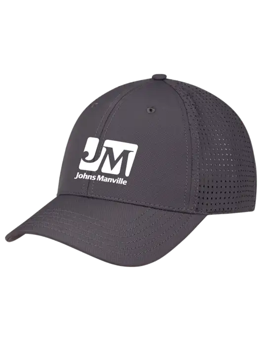 Charcoal Performance Stretchable Cap Hook & Loop w/Johns Manville Logo